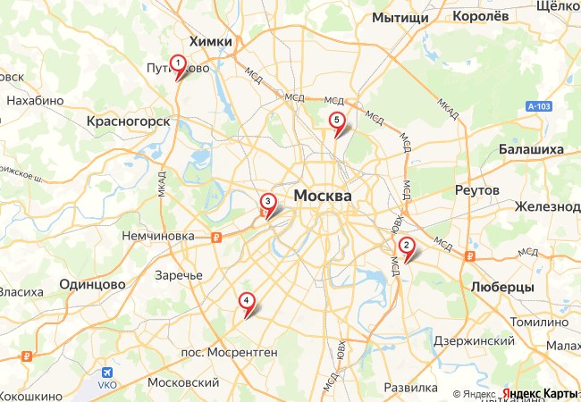 Офисы ПТС-автоломбард в Москве на карте